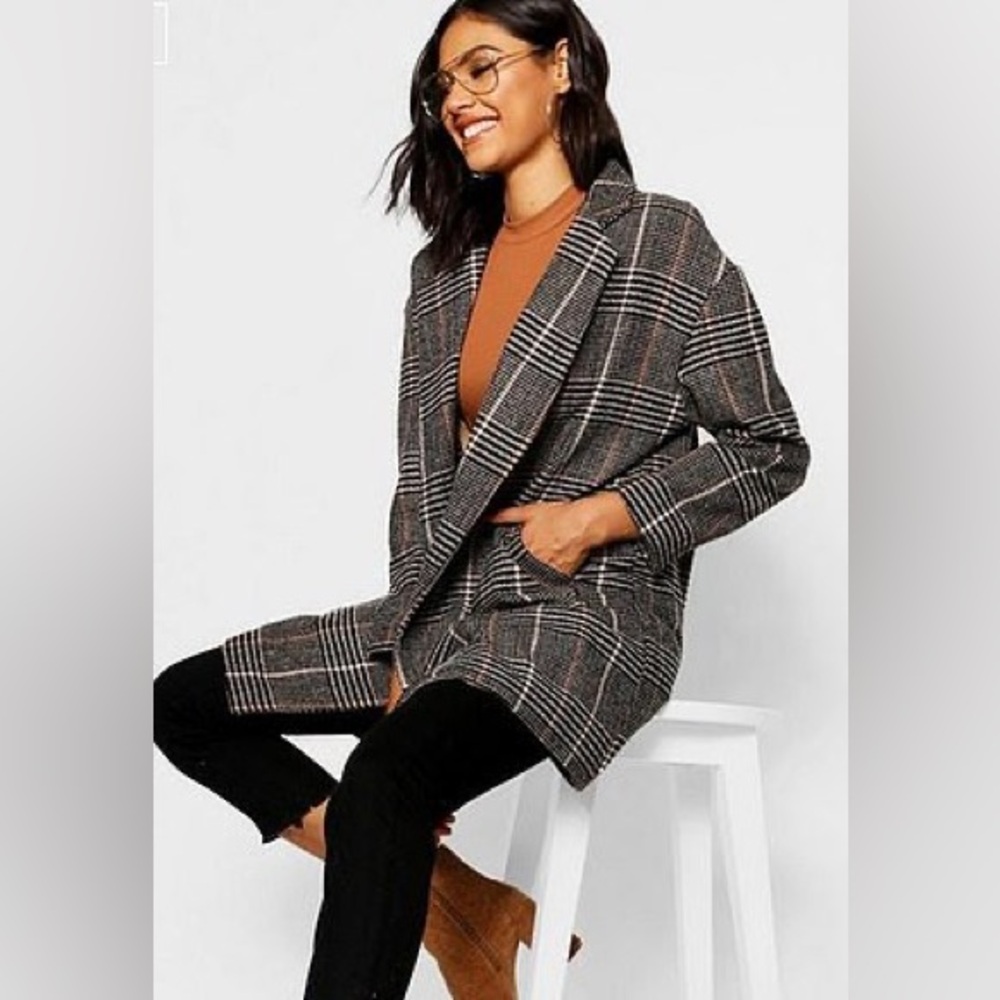 Petite Plaid Overcoat